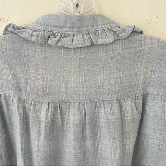 WRAP London Wool Blend Ruffled Button Down Shirt Top - Picture 7 of 15